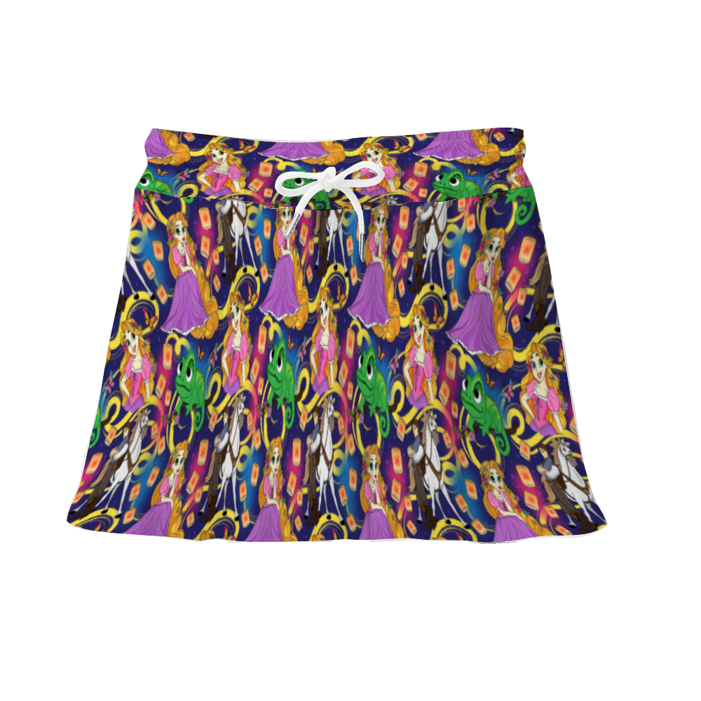 Disney Tangled Rapunzel At Last I See The Light Athletic Skirt With Built In Shorts