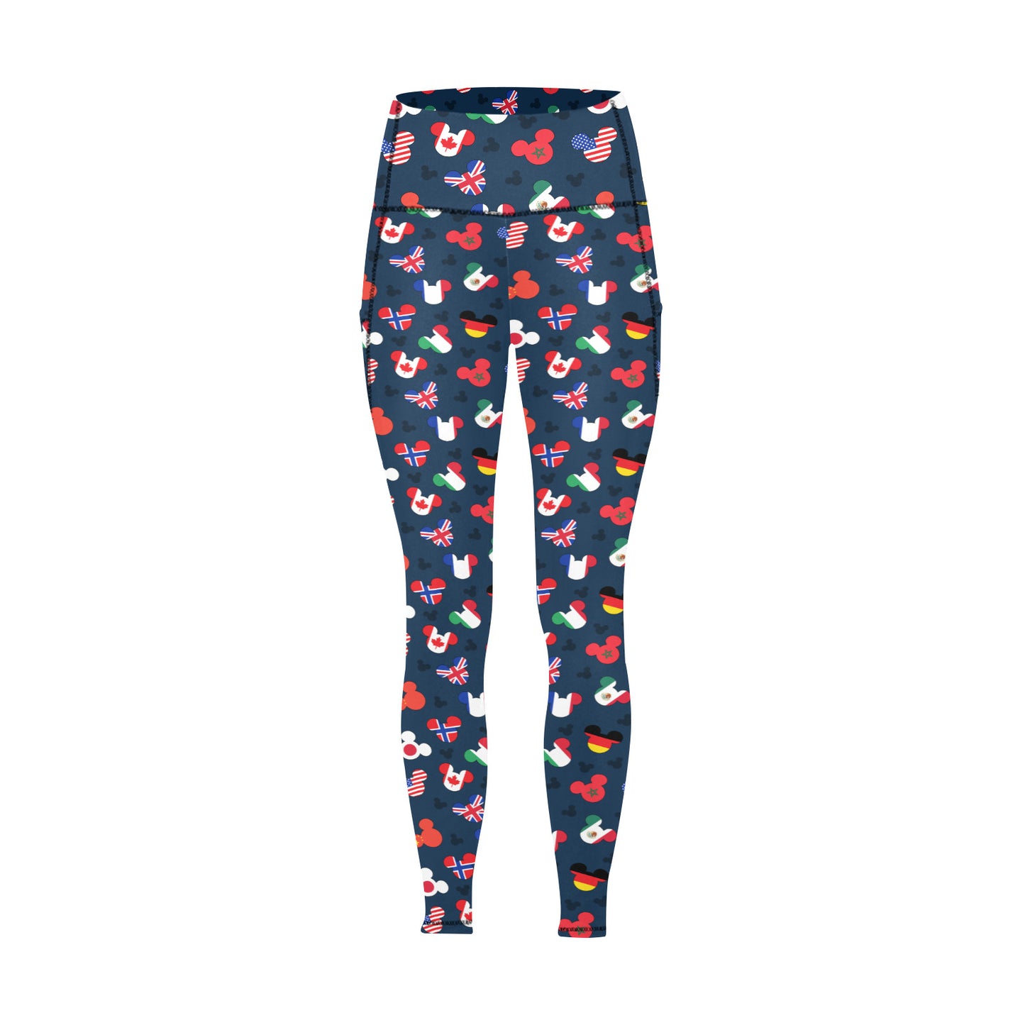 Mickey Flags Women's Athletic Leggings With Pockets