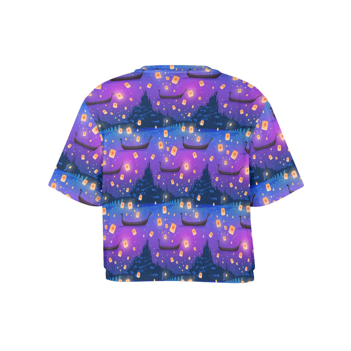 Disney Tangled Rapunzel Floating Lanterns Women's Cropped T-shirt