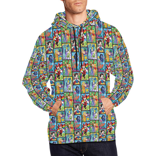 Stained Glass Characters Hoodie for Men