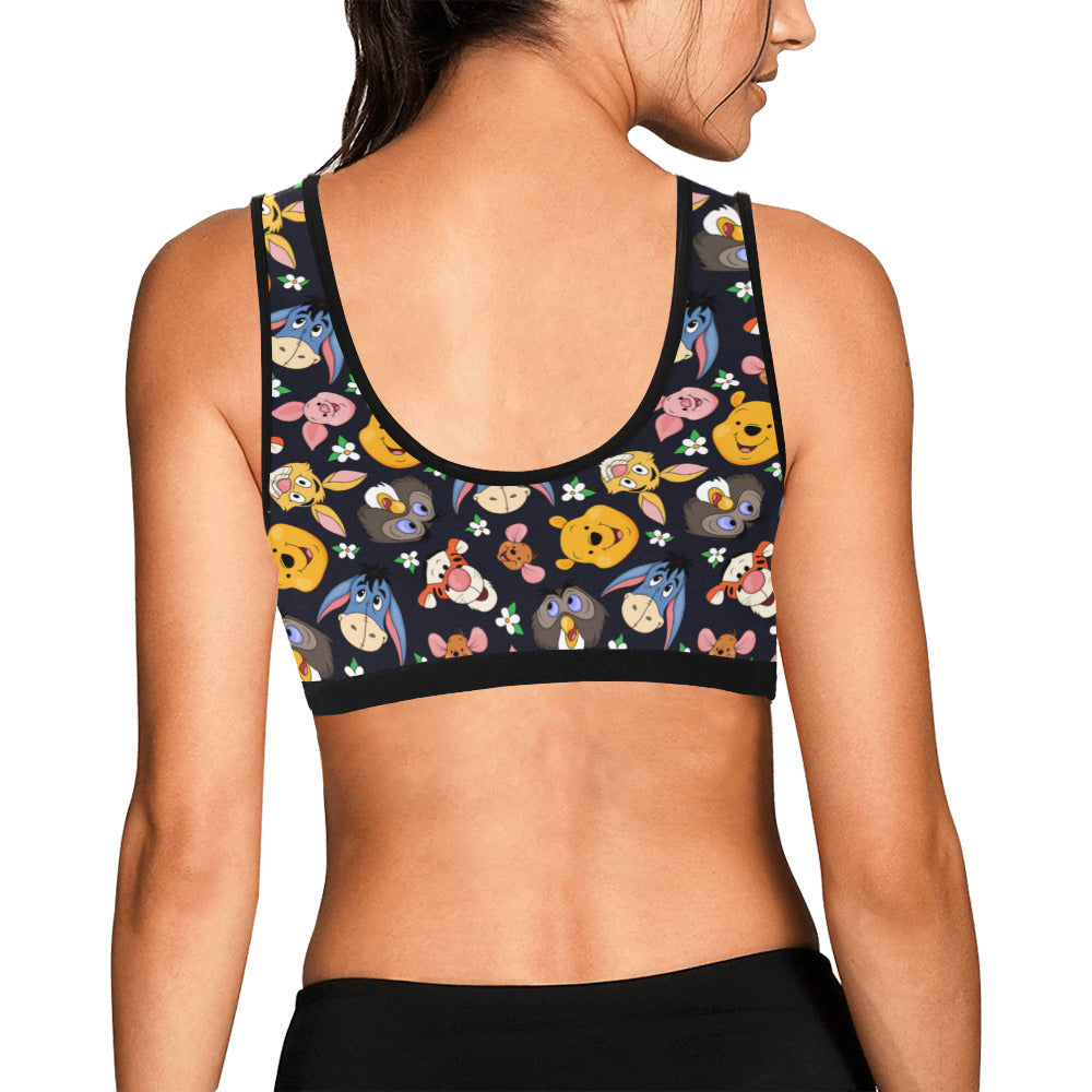 Disney Winnie The Pooh Hundred Acre Wood Friends Women's Sports Bra