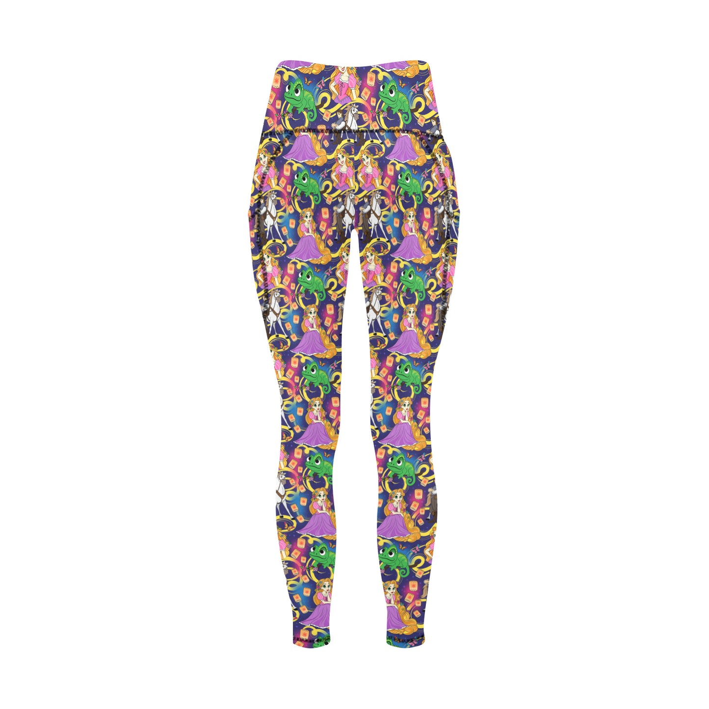 Disney Tangled Rapunzel At Last I See The Light Women's Athletic Leggings With Pockets - Ambrie