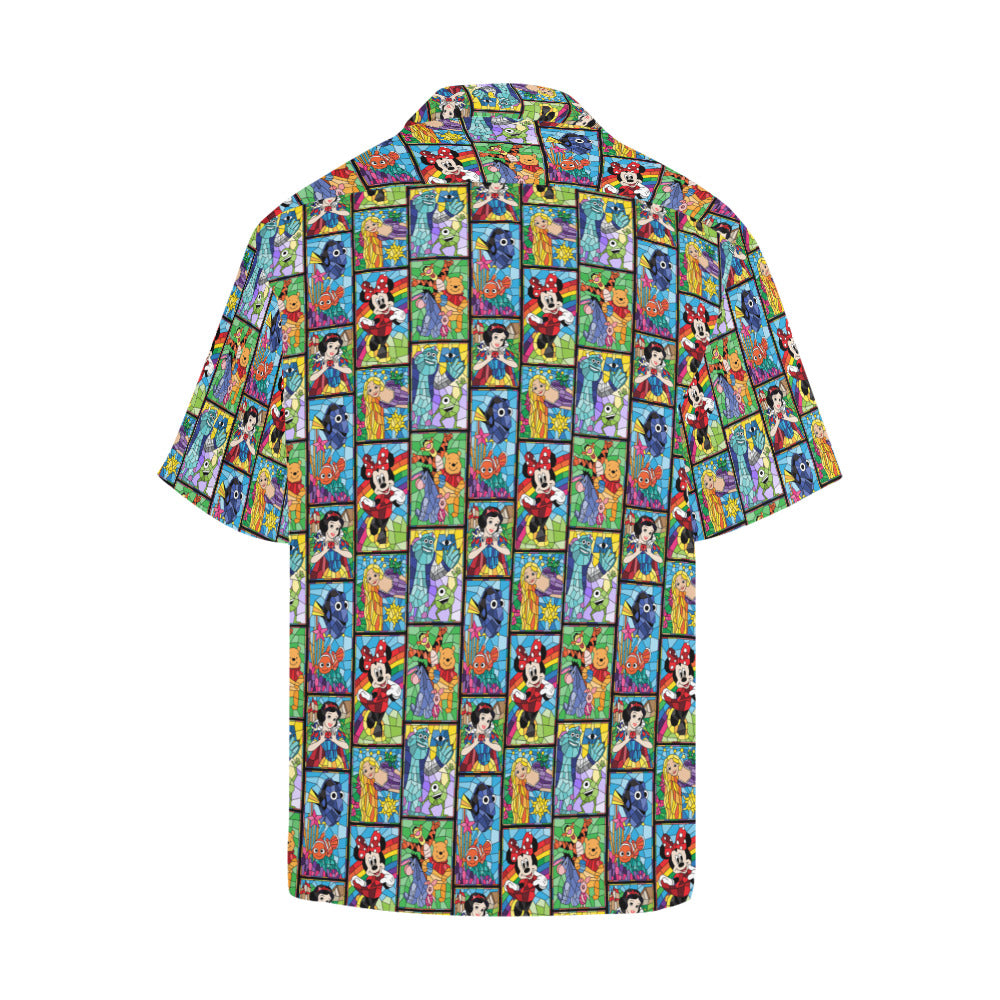 Stained Glass Characters Hawaiian Shirt