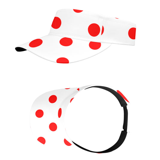 White With Red Polka Dots Athletic Visor
