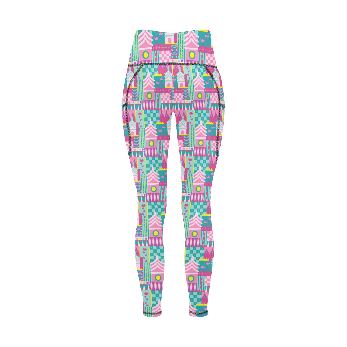Small World Women's Athletic Leggings With Pockets - Ambrie