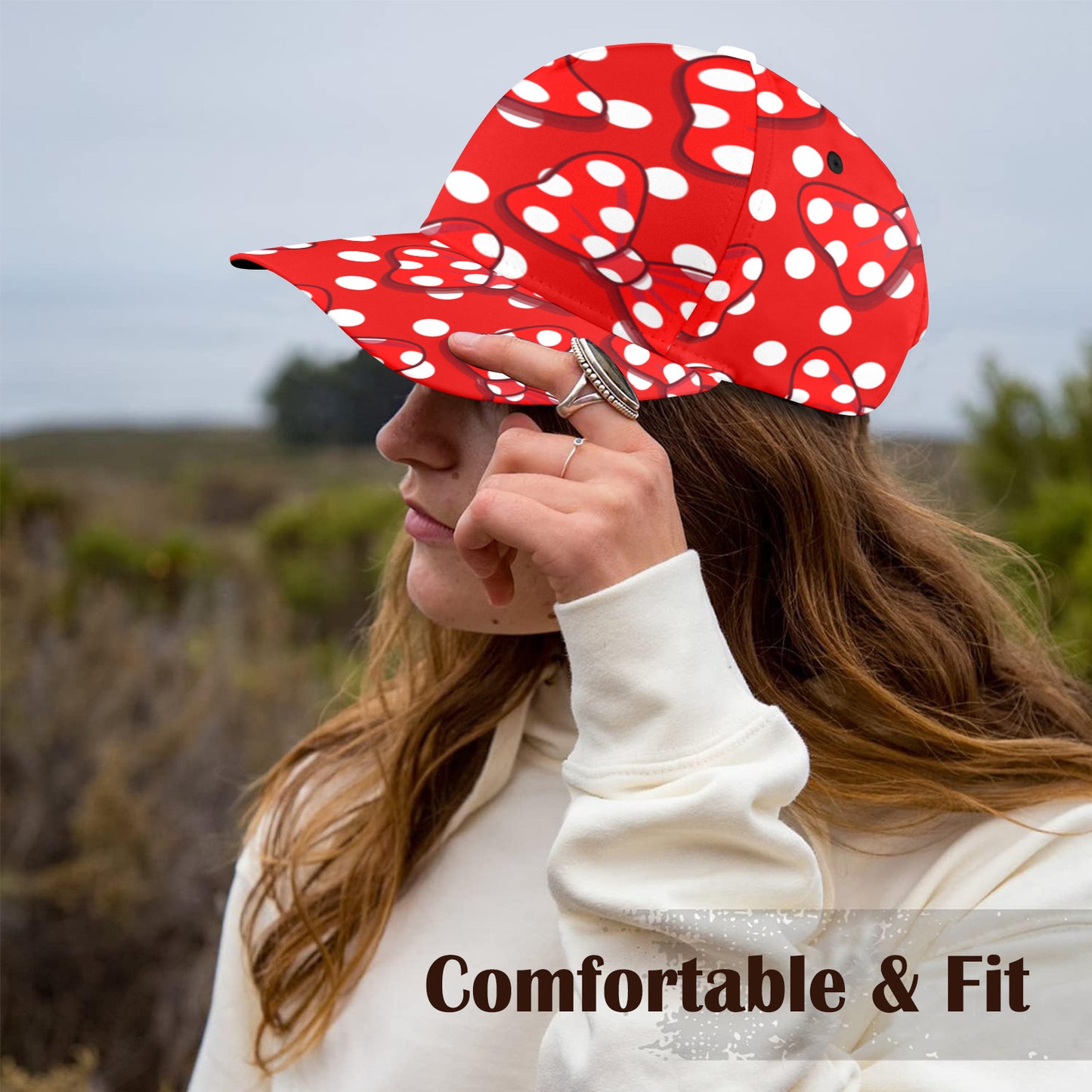 Red With White Polka Dot And Bows Hat