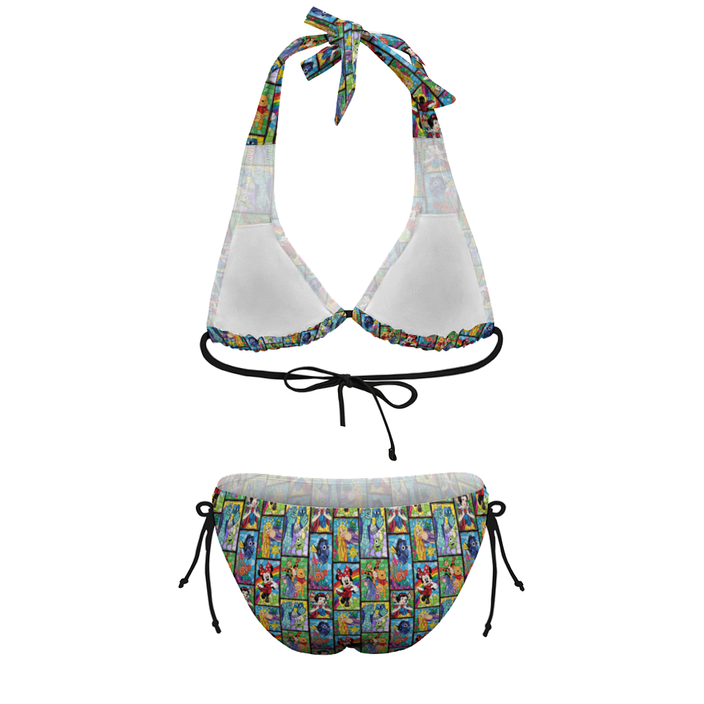 Stained Glass Characters Plus Size Women's Two Piece Bikini