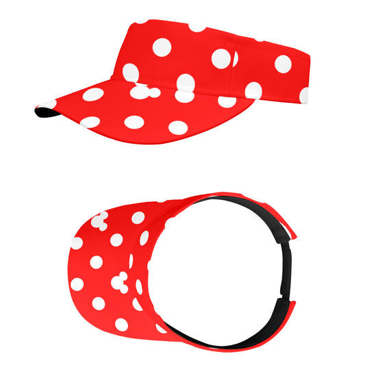 Red With White Polka Dots Athletic Visor