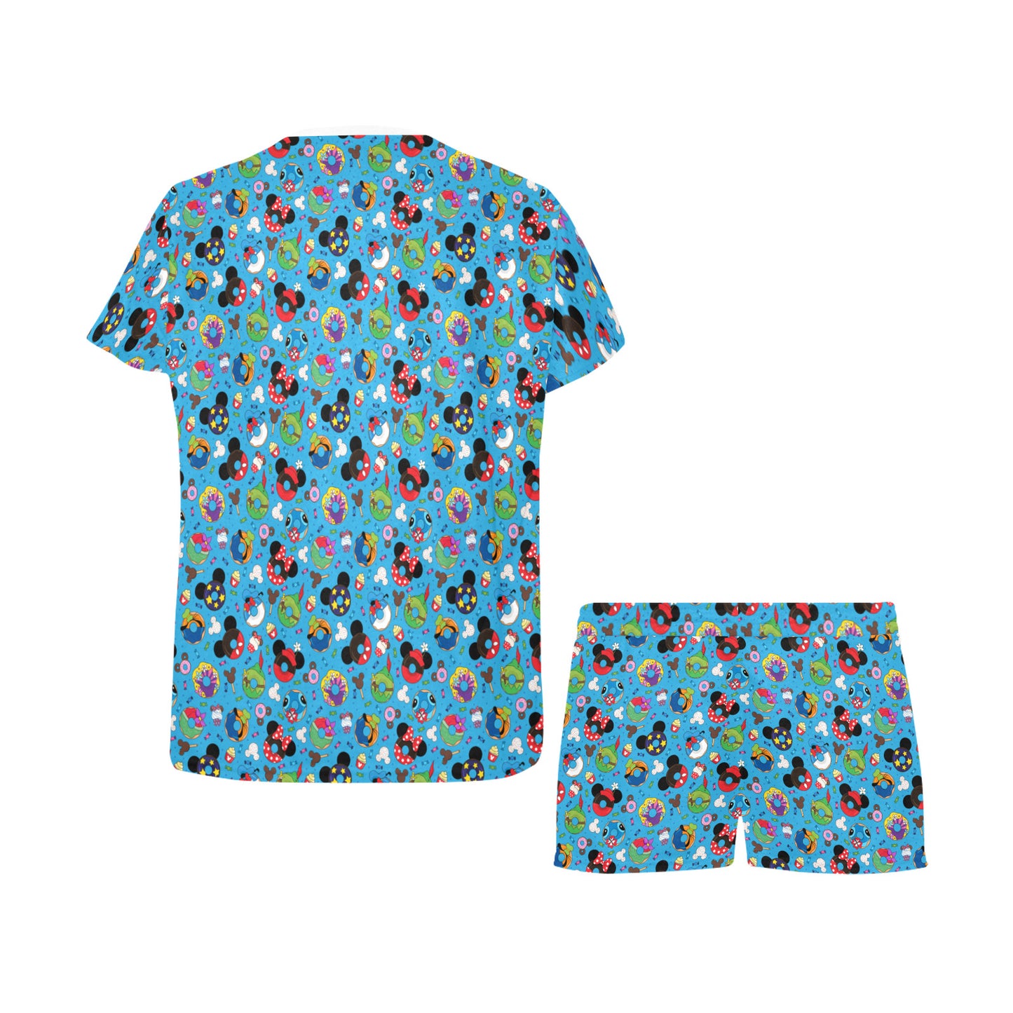 Character Donuts Women's Short Pajama Set