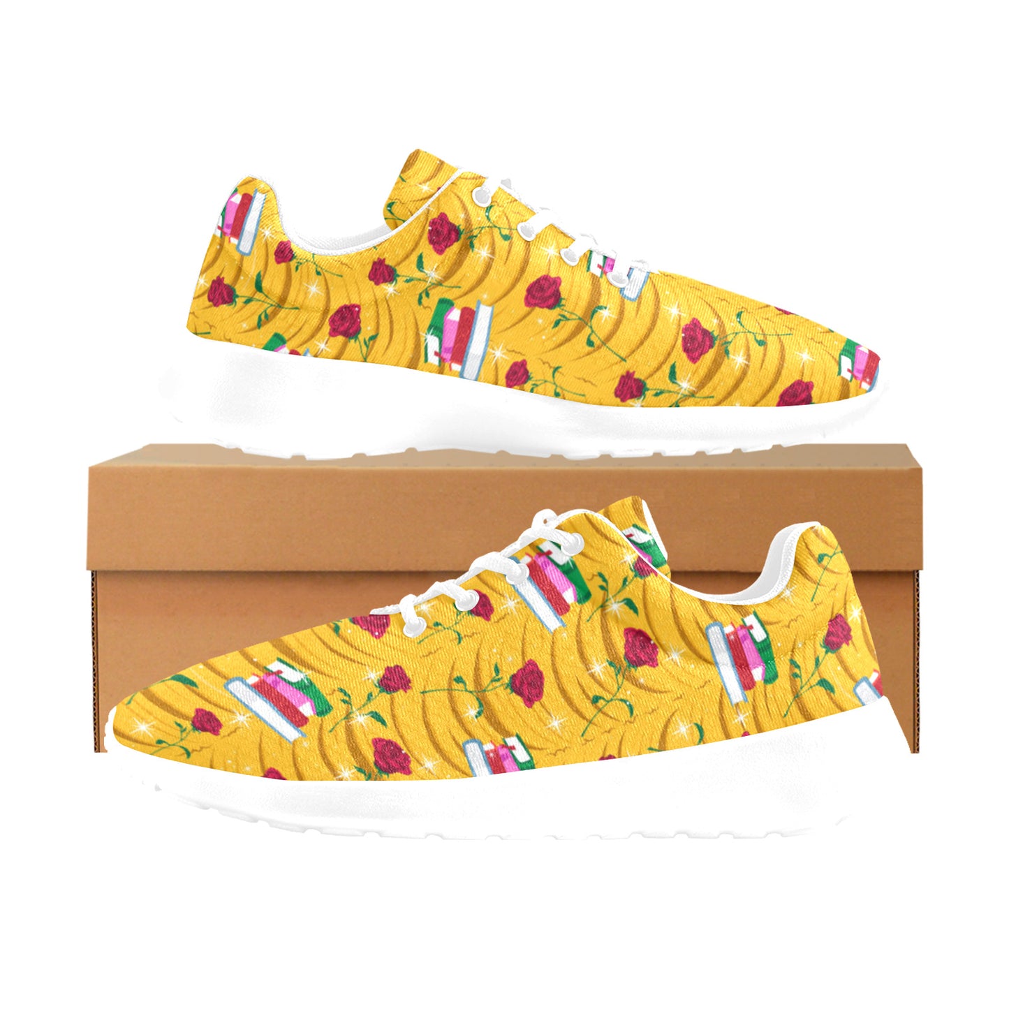 Disney Beauty And The Beast Roses And Books Men's Athletic Shoes