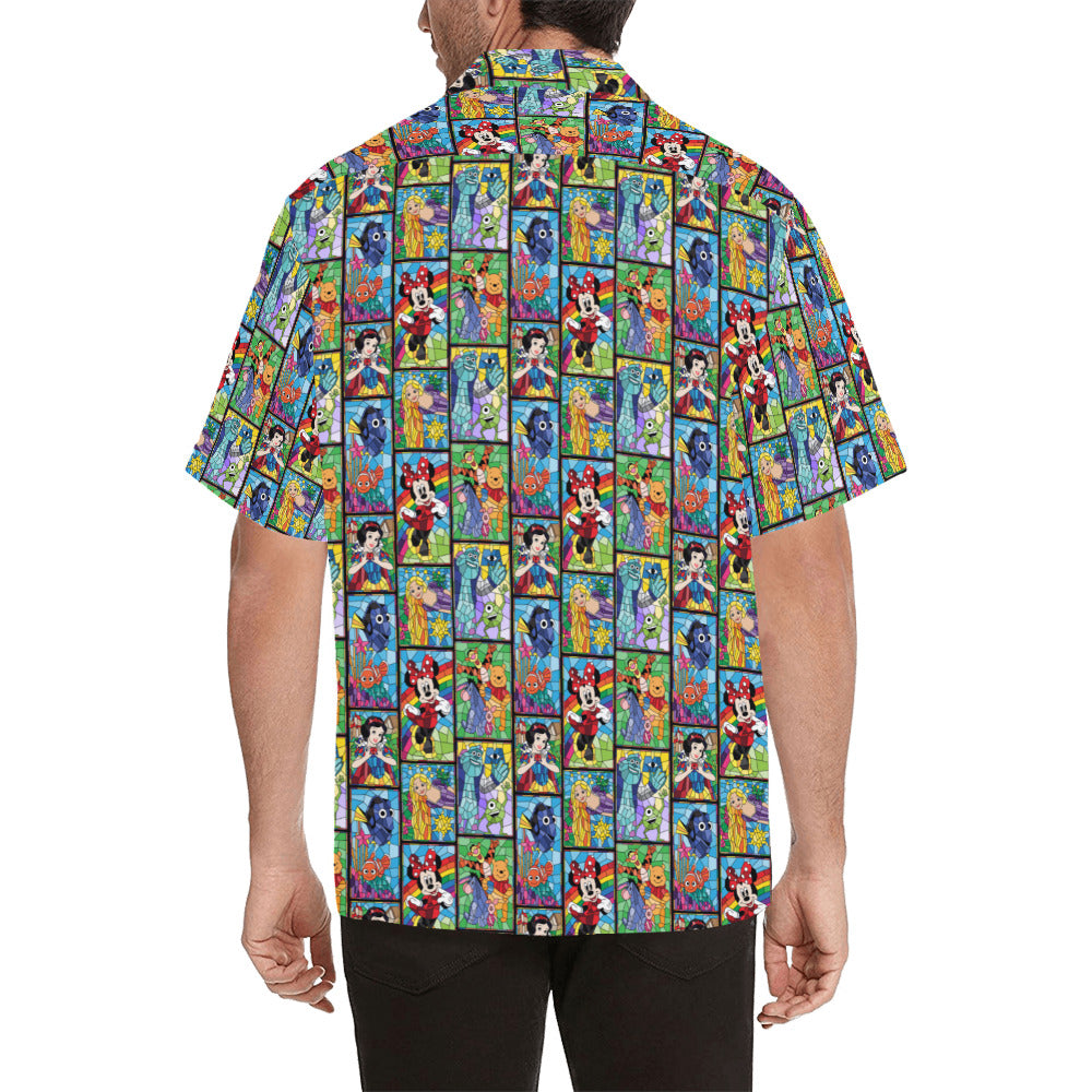 Stained Glass Characters Hawaiian Shirt