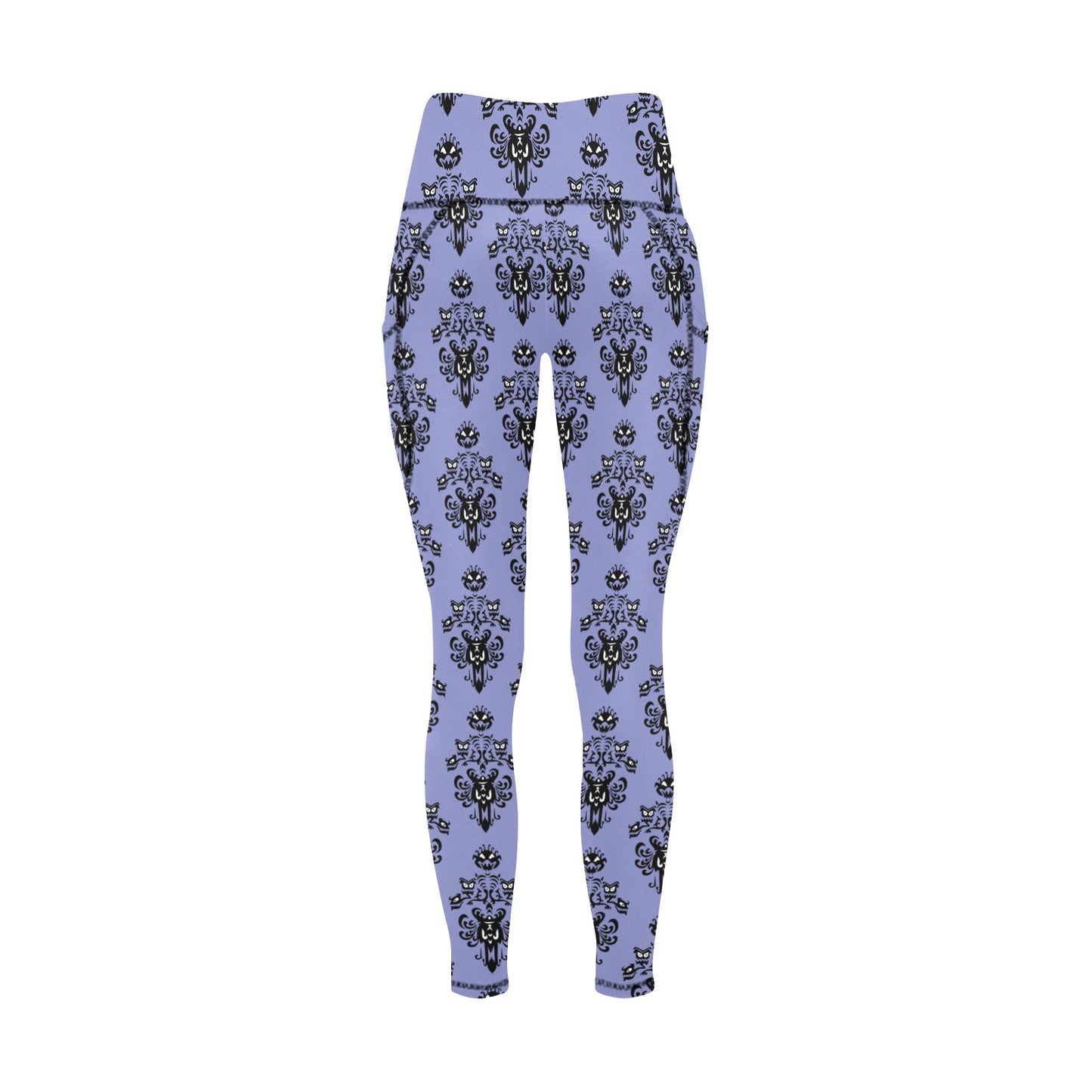 Haunted Mansion Wallpaper Women's Athletic Leggings With Pockets