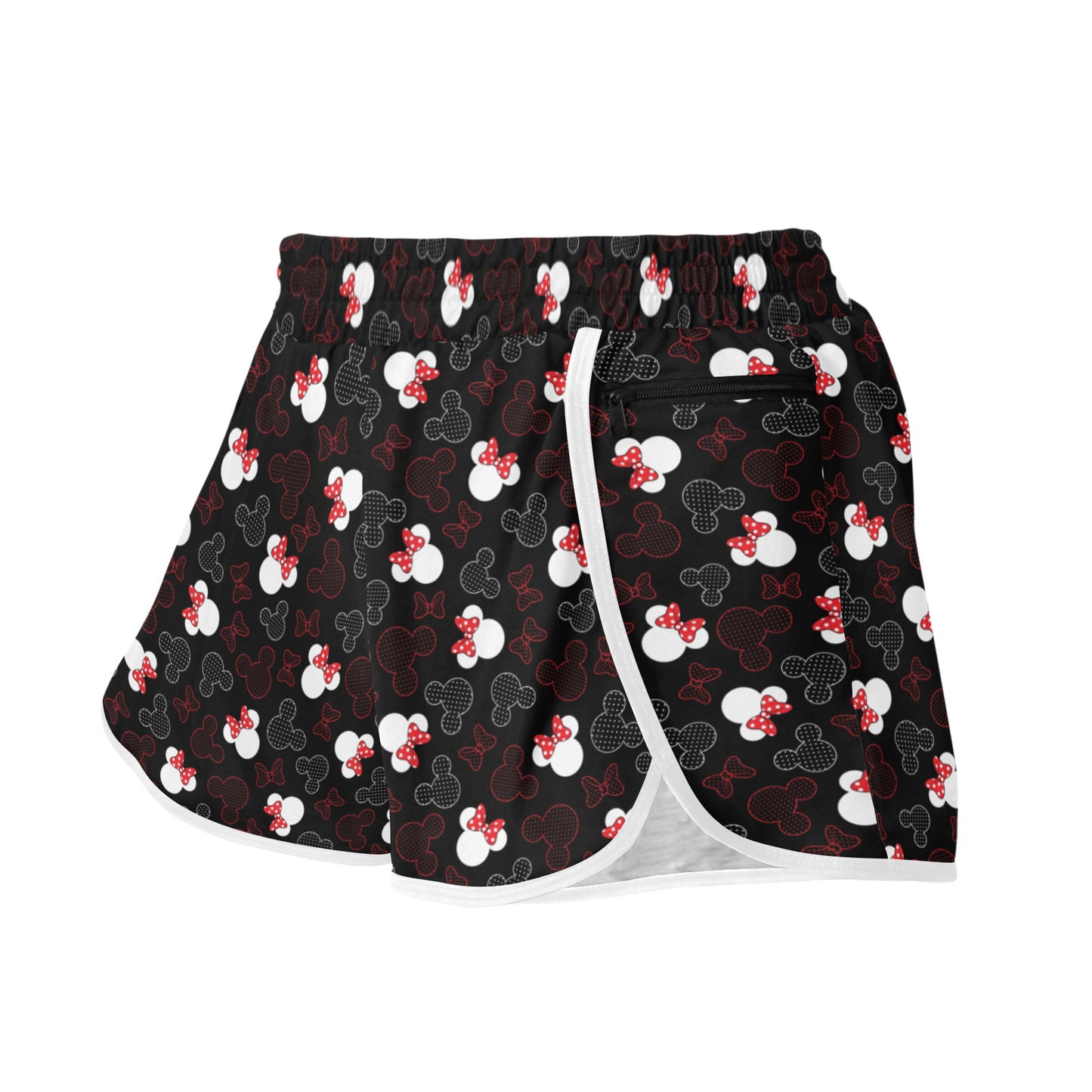 Mickey And Minnie Dots Women's Athletic Sports Shorts