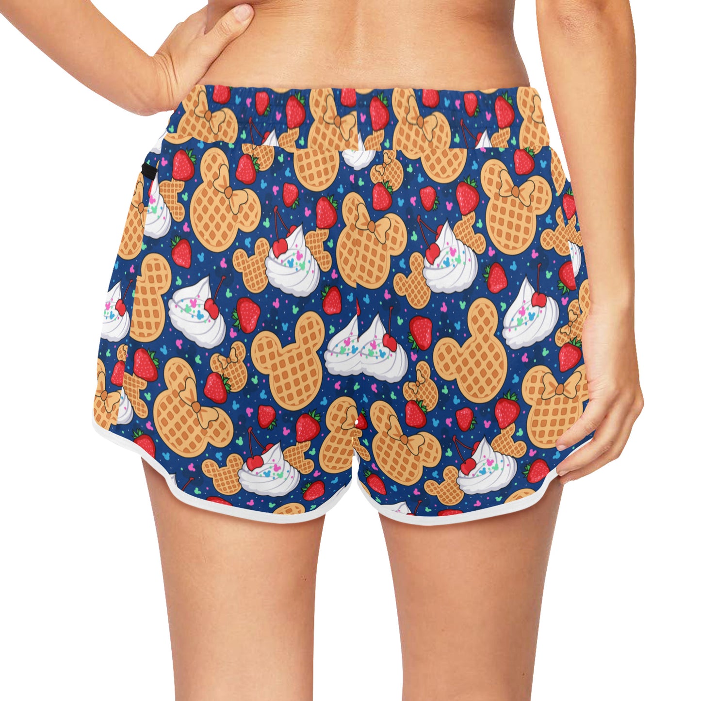 Waffles Women's Athletic Sports Shorts