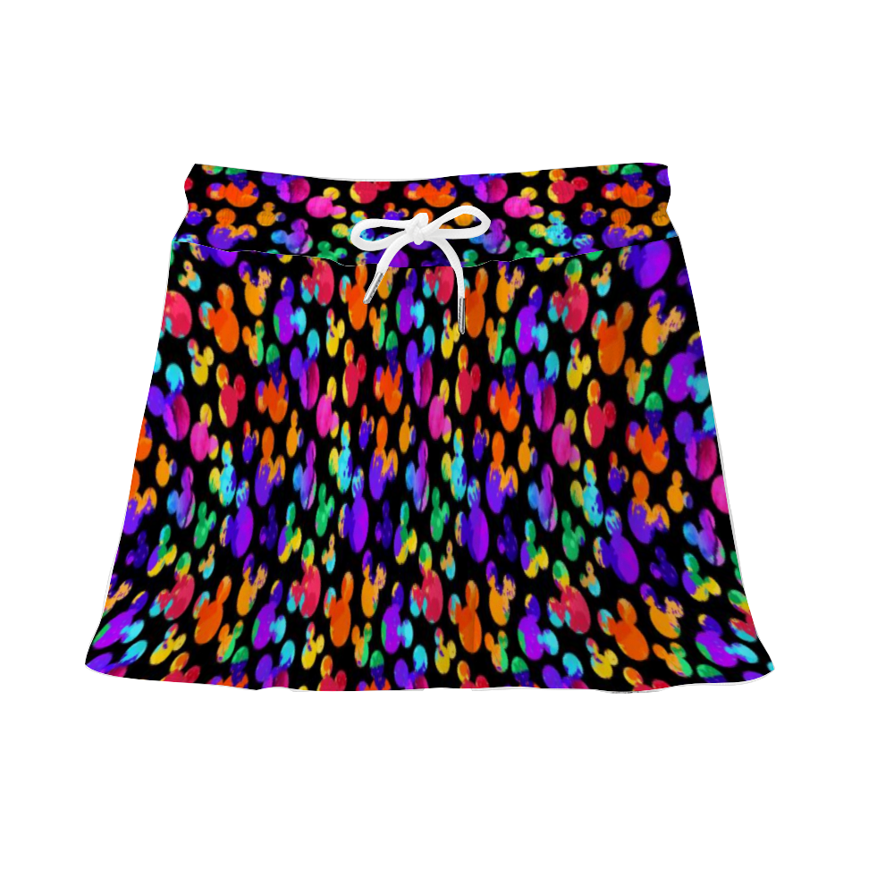 Watercolor Athletic Skirt With Built In Shorts