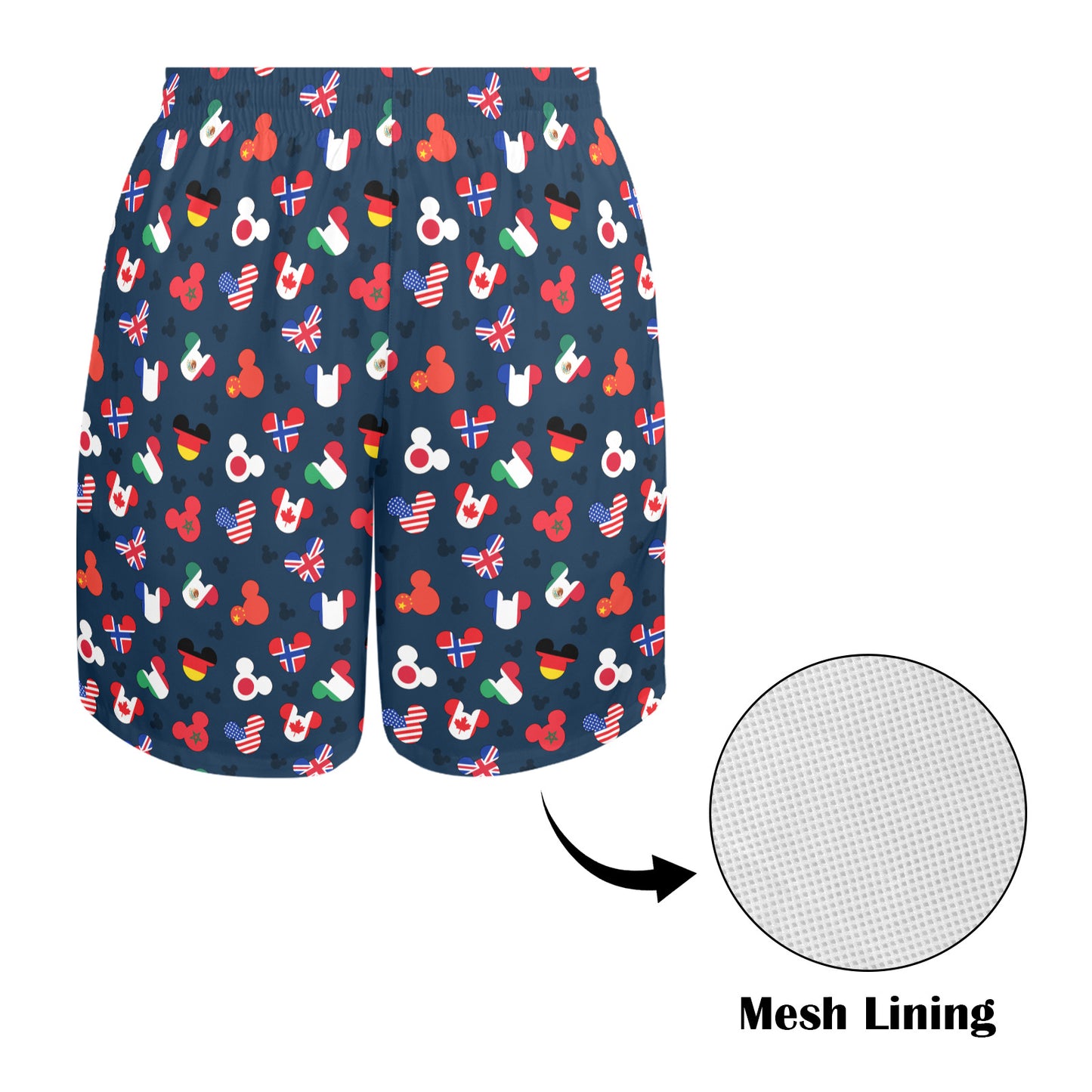 Mickey Flags Men's Swim Trunks Swimsuit