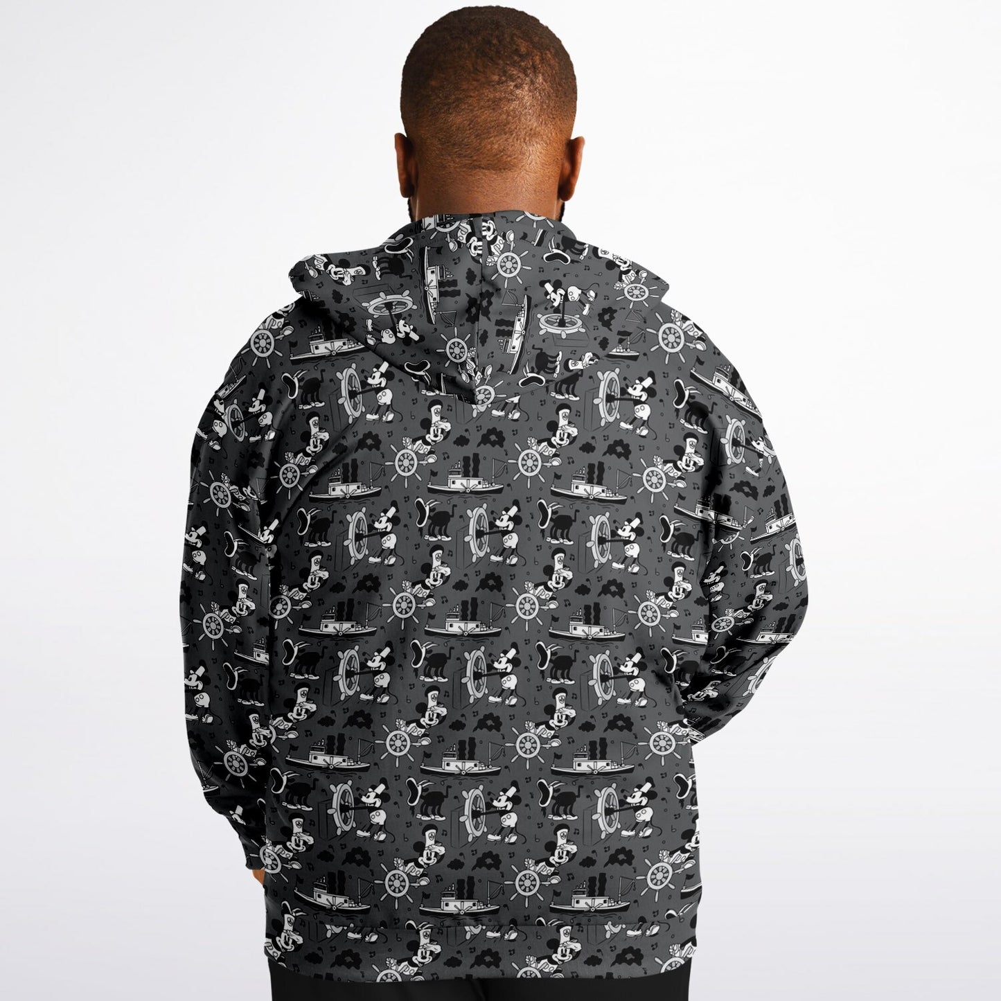 Steamboat Mickey Plus-size Unisex Zip Hoodie