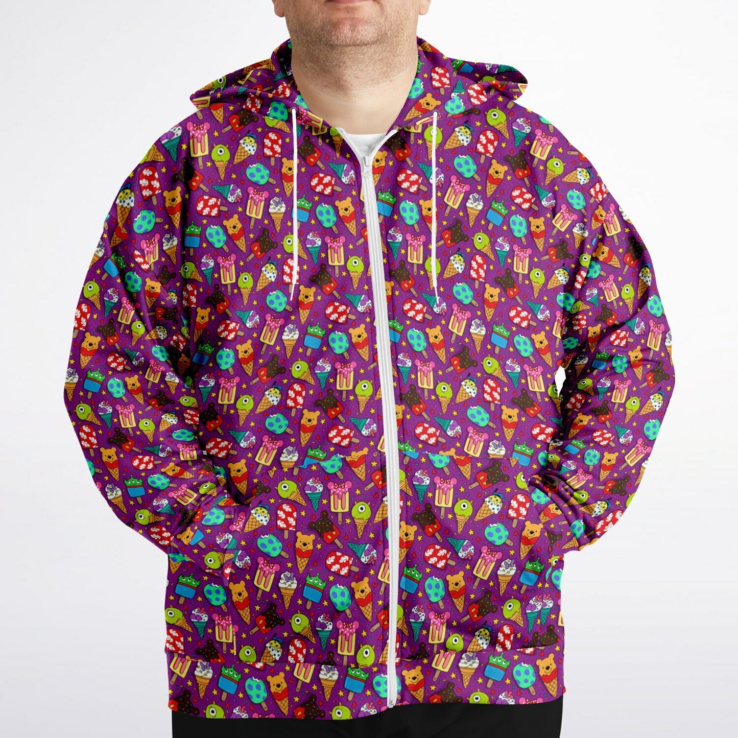 Ice Cream Plus-size Unisex Zip Hoodie