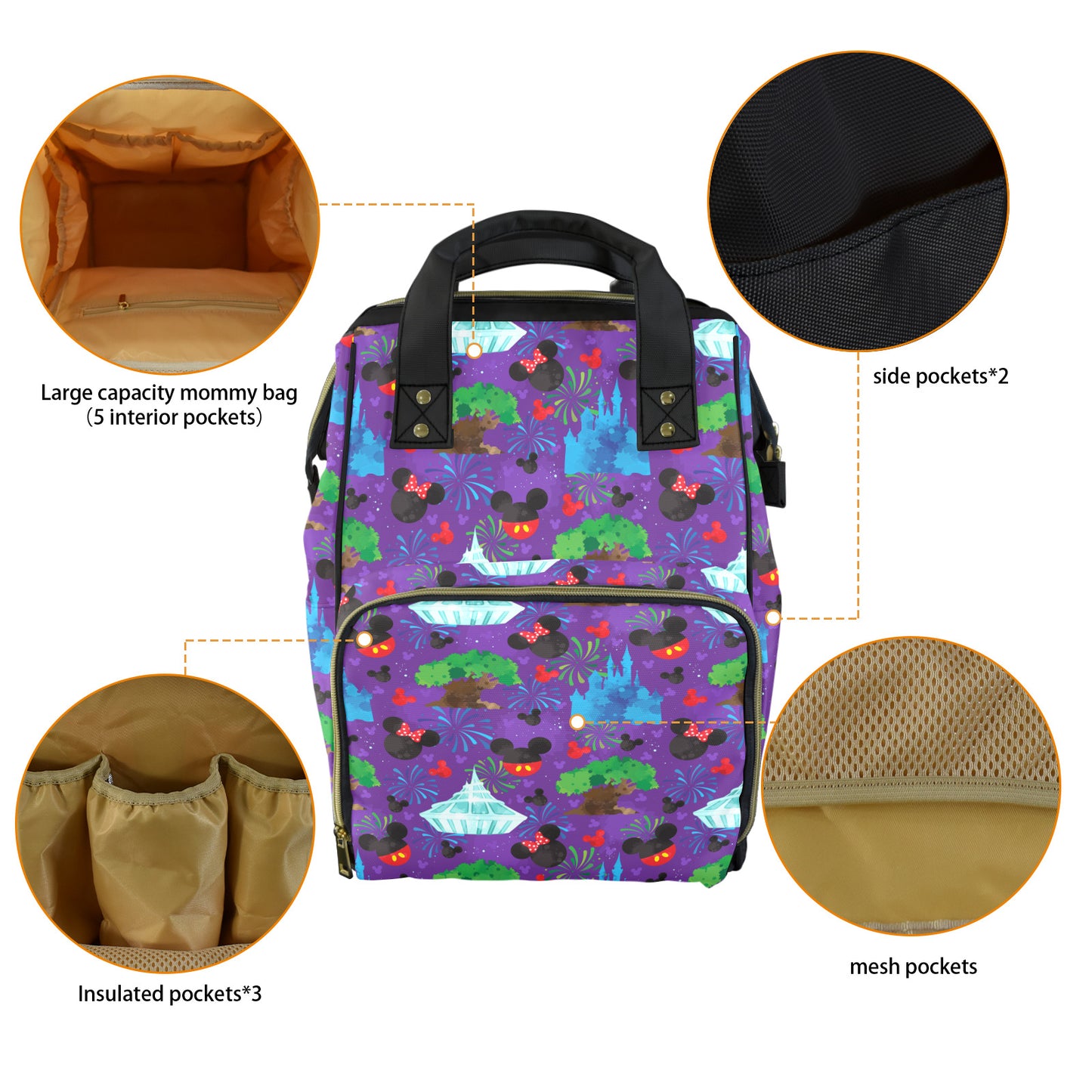 Park Hopper Fireworks Multi-Function Diaper Bag