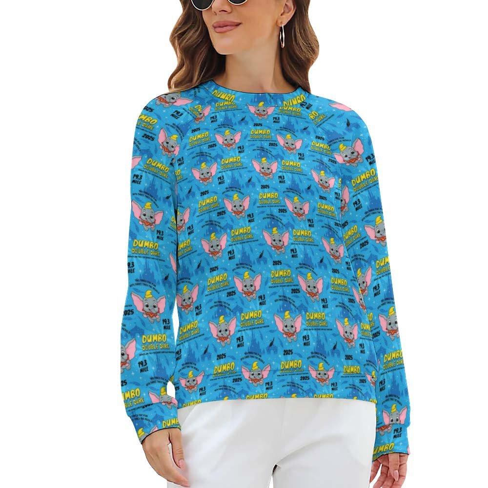 Disneyland Dumbo Double Dare Women's Raglan Crewneck Sweatshirt