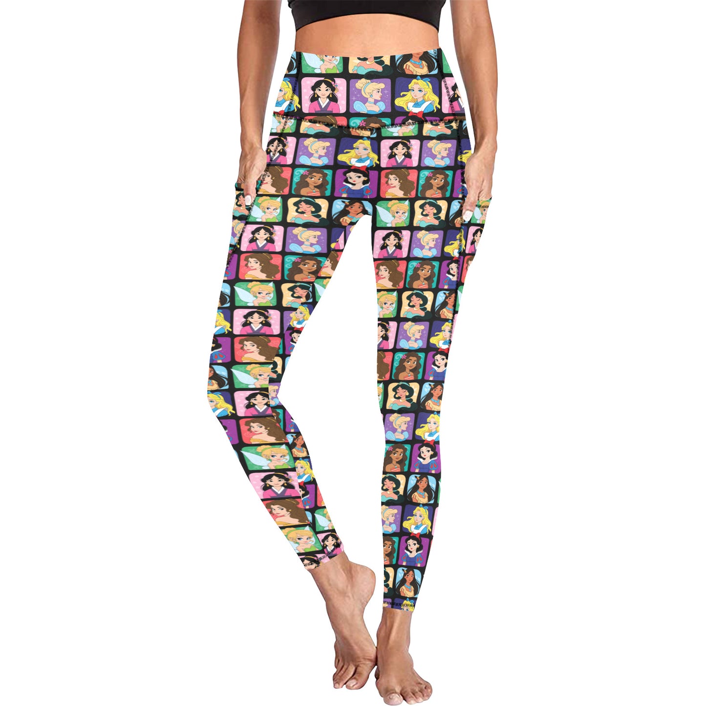 Princess Portraits Women's Athletic Leggings Wth Pockets