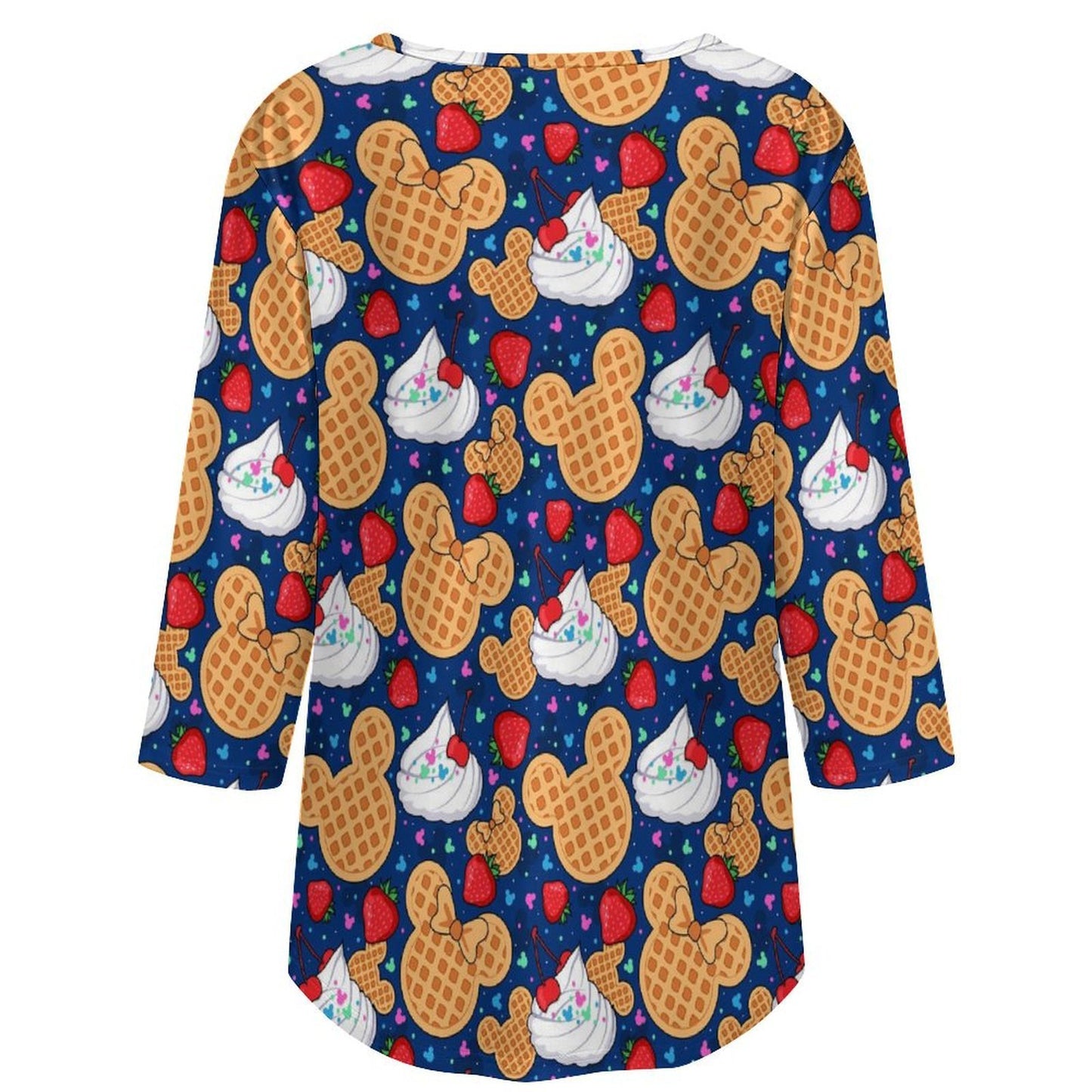 Waffles Women's 3/4 Sleeve Pleated Tunic Top - Ambrie