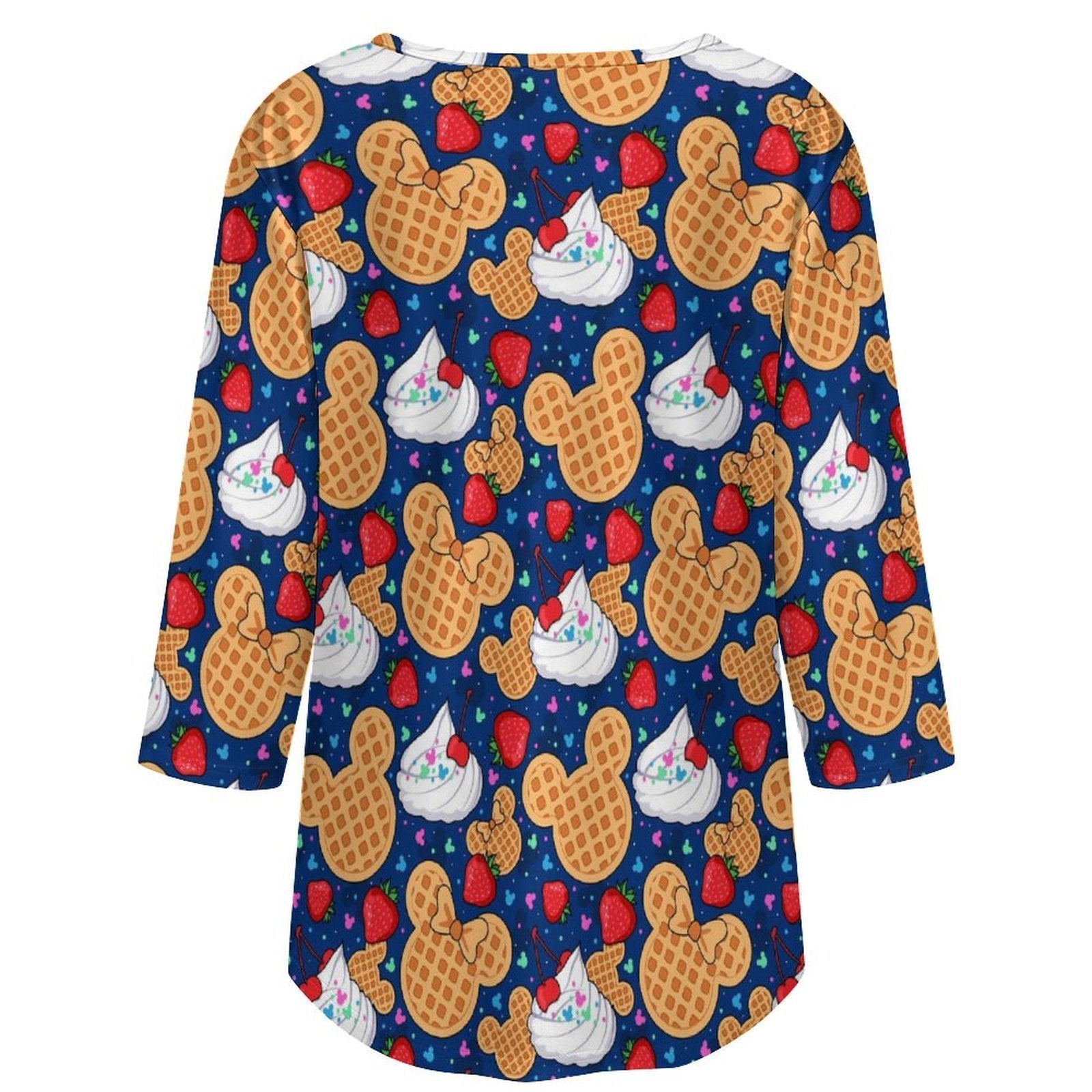 Waffles Women's 3/4 Sleeve Pleated Tunic Top - Ambrie