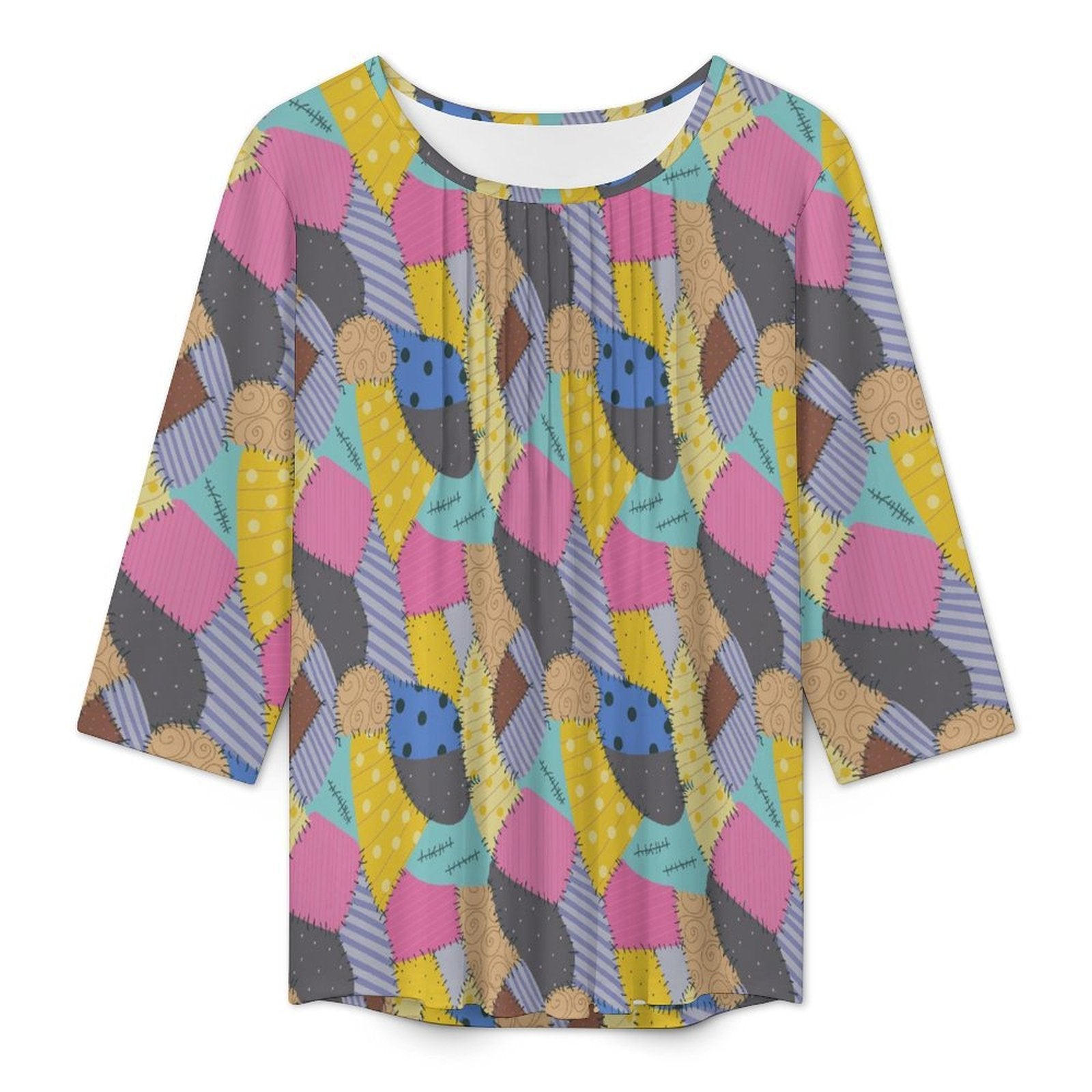 Sally's Dress Women's 3/4 Sleeve Pleated Tunic Top - Ambrie