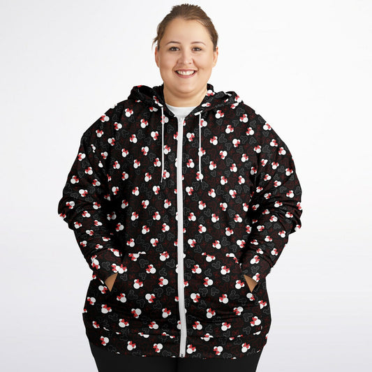 Mickey And Minnie Dots Plus-size Unisex Zip Hoodie