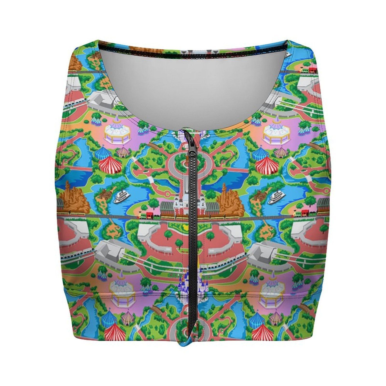 Park Map Women's Yoga Zipper Vest - Ambrie