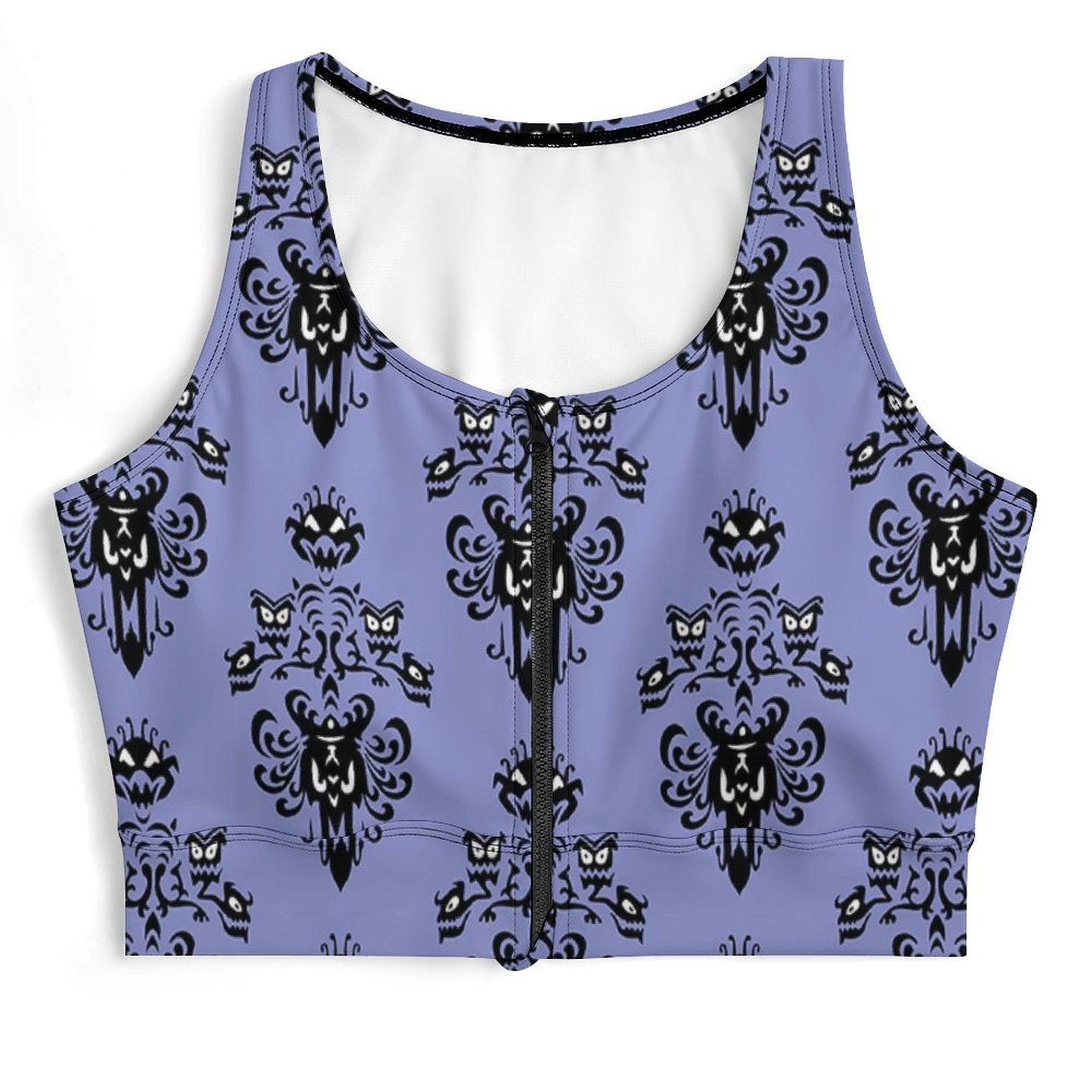 Haunted Mansion Wallpaper Women's Yoga Zipper Vest - Ambrie
