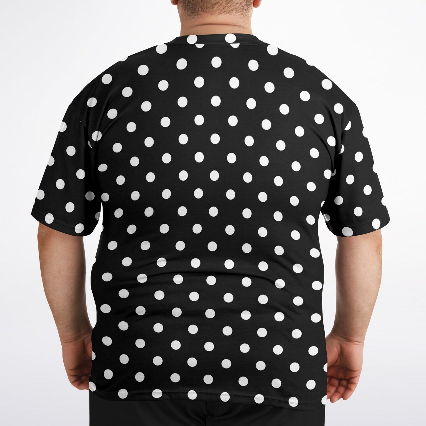 Black With White Polka Dots Unisex Plus-size T-Shirt