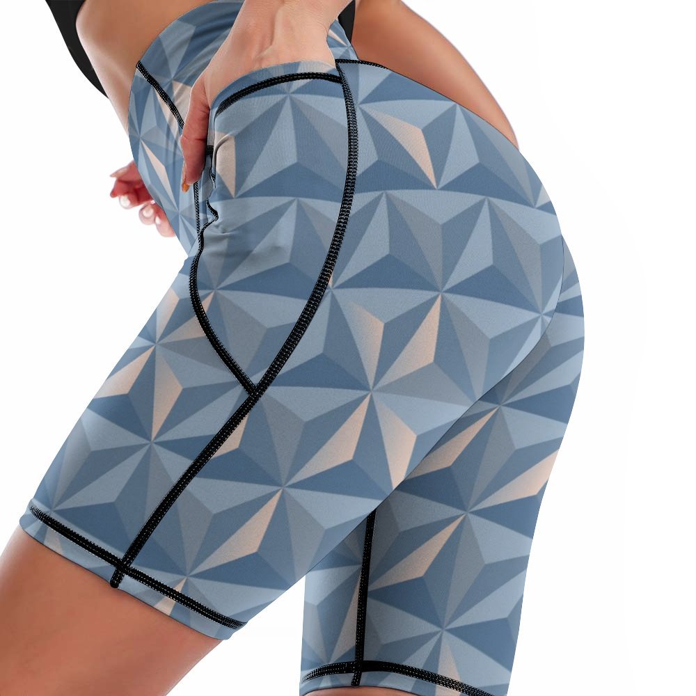 World Traveler Women's Knee Length Athletic Yoga Shorts With Pockets