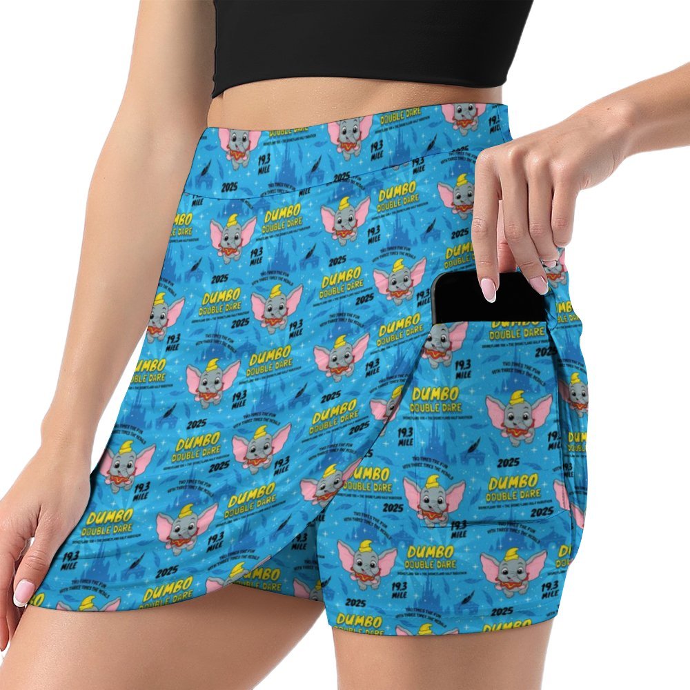 Disneyland Dumbo Double Dare Athletic A-Line Skirt With Pocket