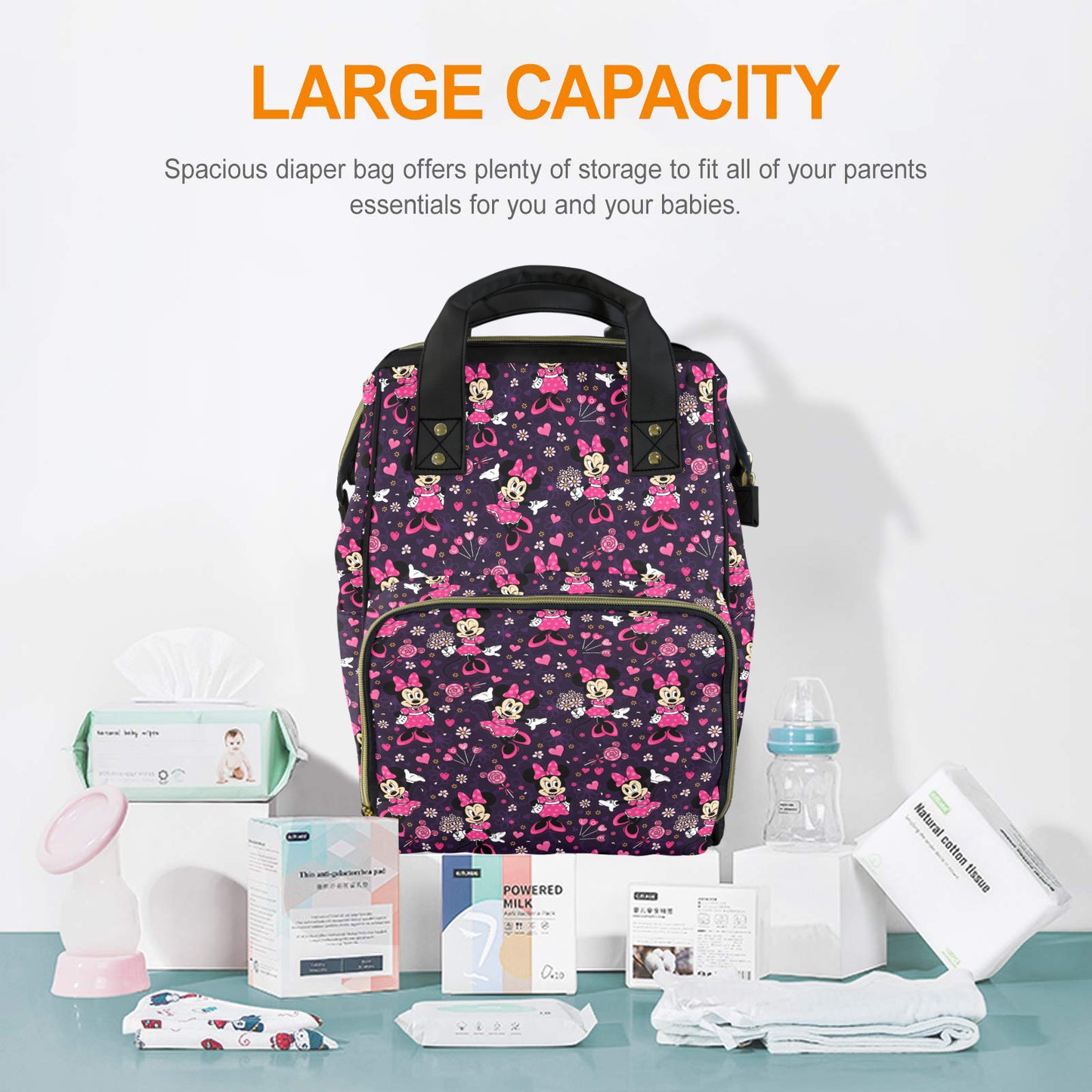 Pink Minnie Multi-Function Diaper Bag