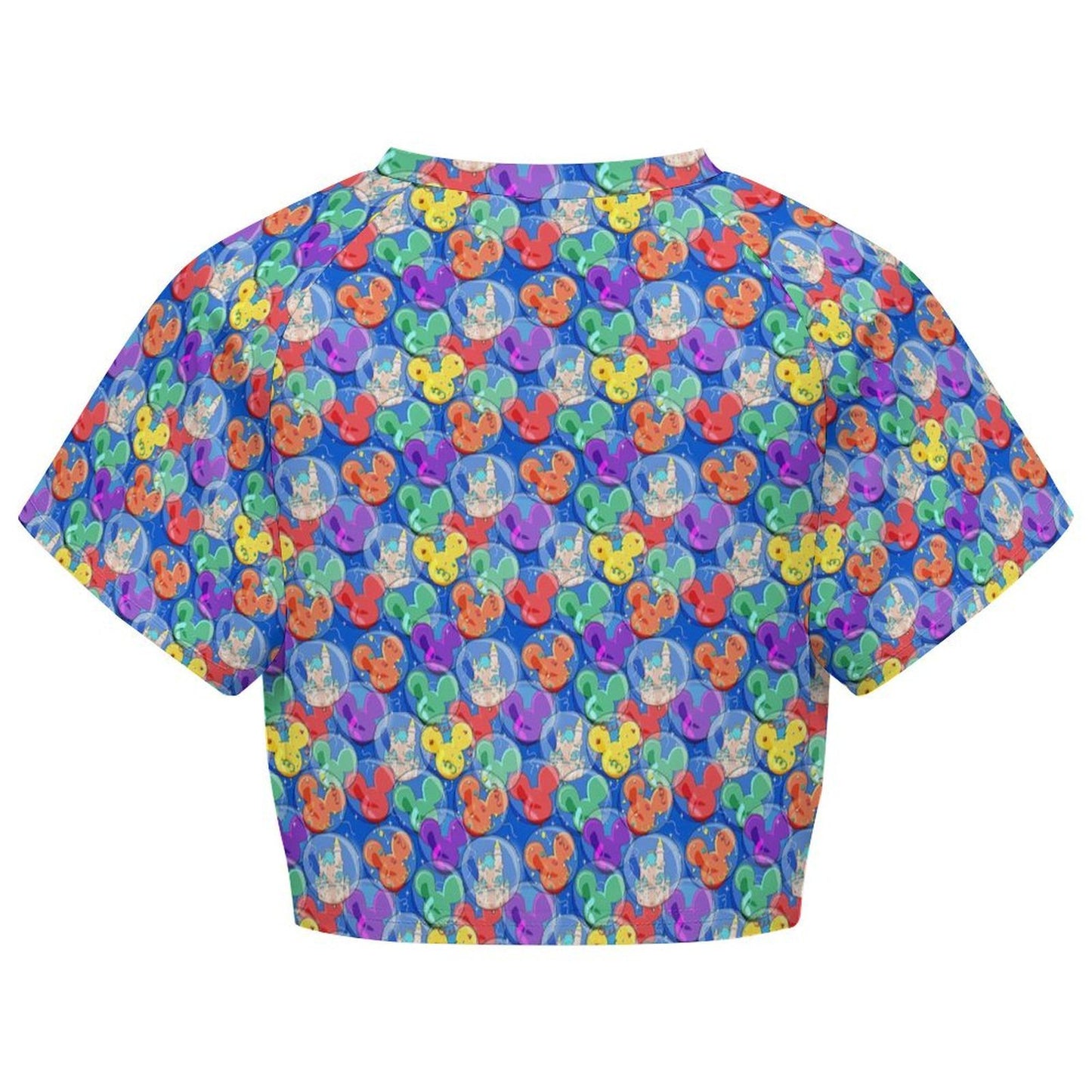 All Over Print Cropped Ralgan T-Shirt - Ambrie