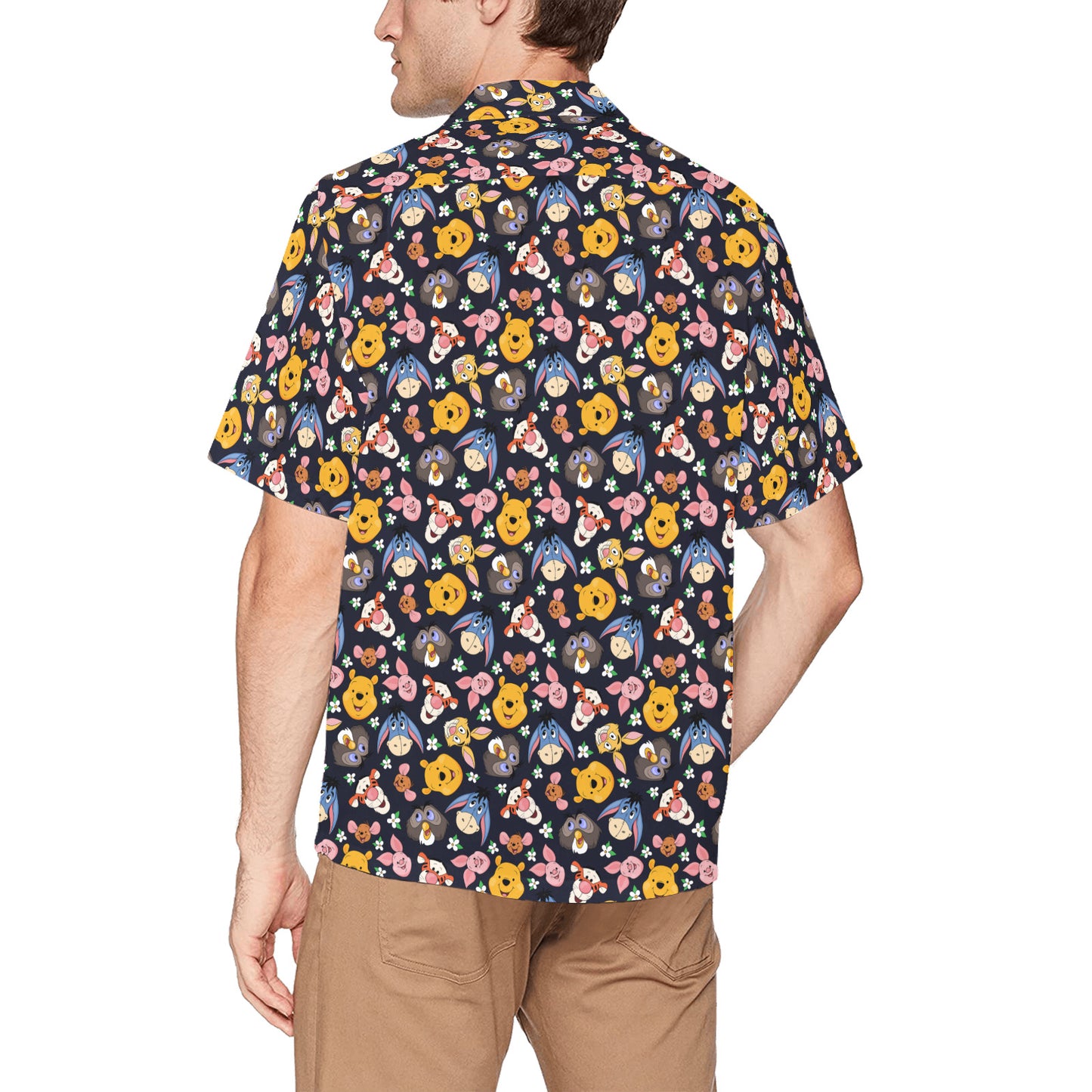 Hunred Acre Wood Friends Hawaiian Shirt With Chest Pocket