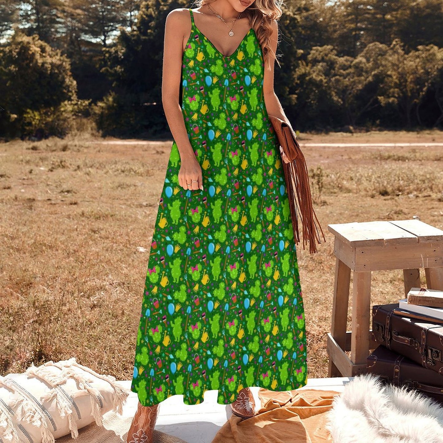 Flower And Garden Women's Summer Slip Long Dress