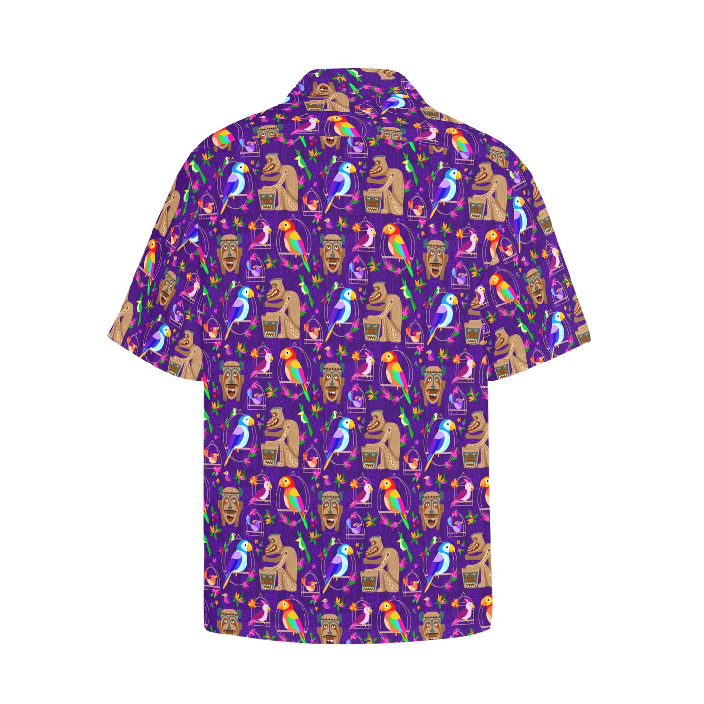 Tiki Plays The Drums Hawaiian Shirt With Chest Pocket