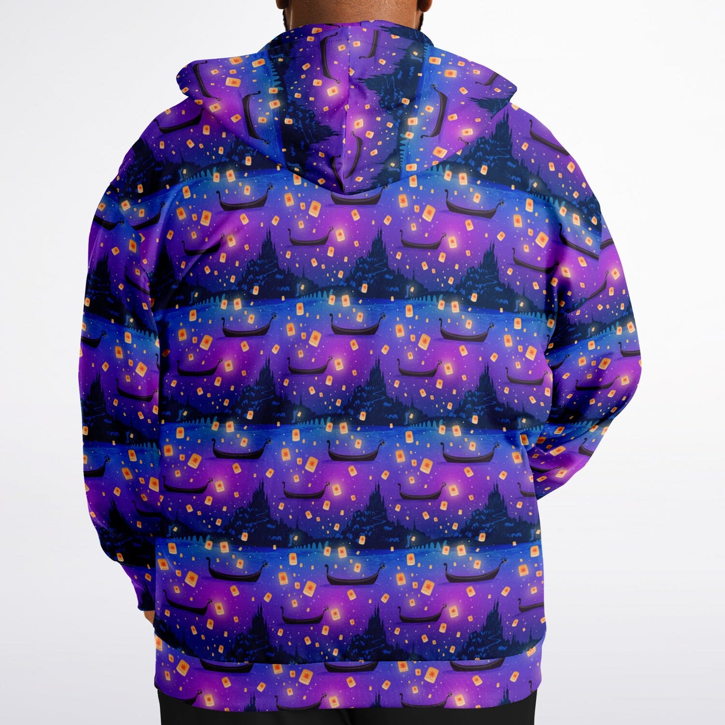 Floating Lanterns Plus-size Unisex Zip Hoodie