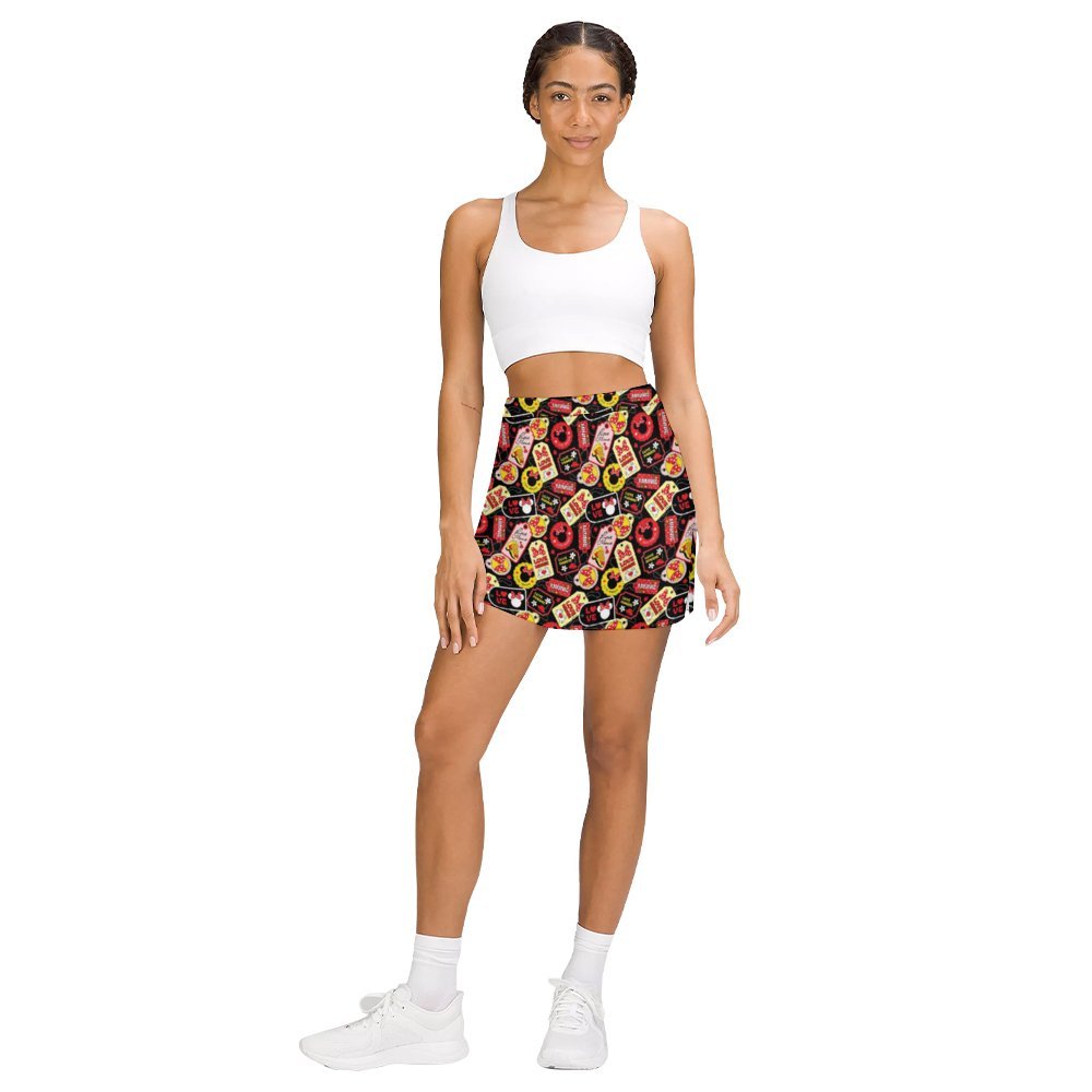 Minnie Cards Athletic A-Line Skirt With Pocket Solid Shorts