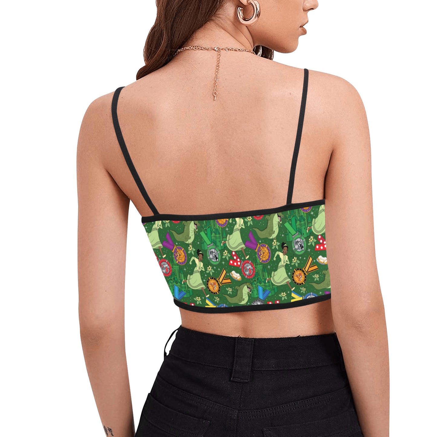 Tiana Wine And Dine Race Women's Spaghetti Strap Crop Top