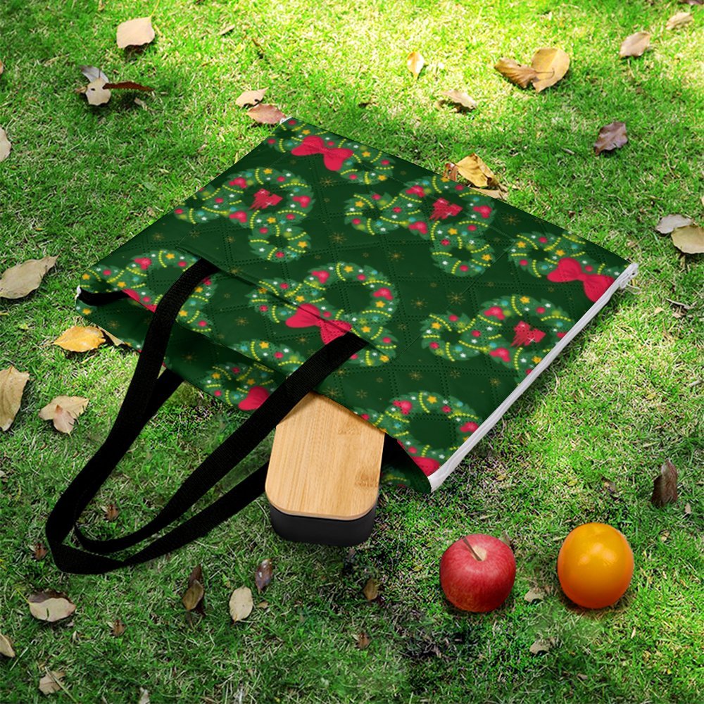 Christmas Wreaths Zipper Picnic Mat