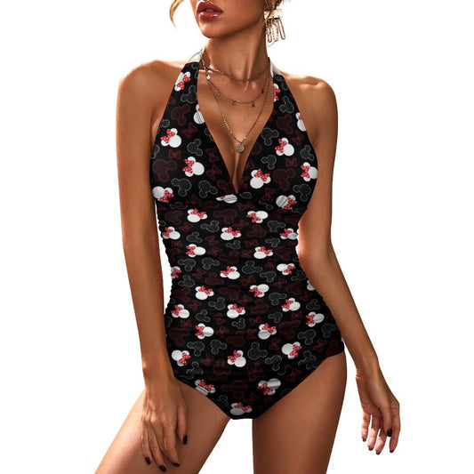 Mickey And Minnie Dots Women's Split Swimsuit