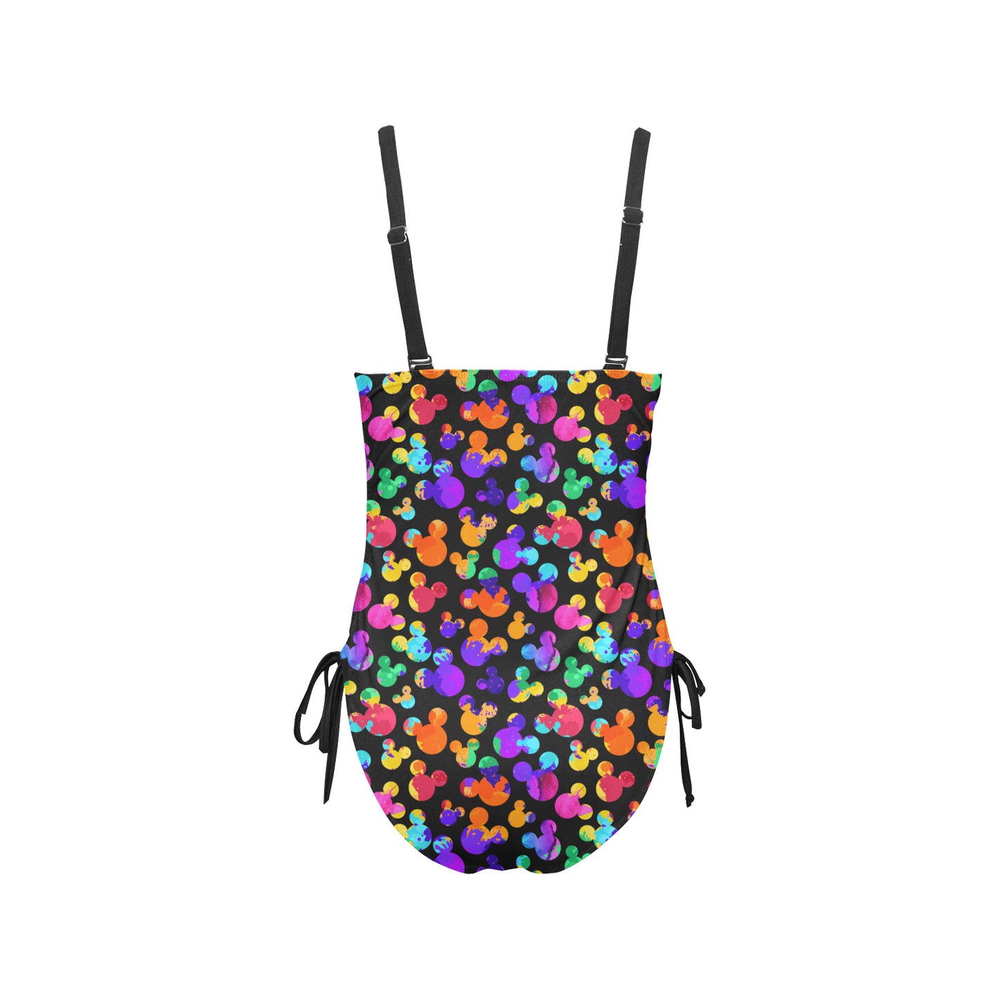 Watercolor Drawstring Side Women's One-Piece Swimsuit