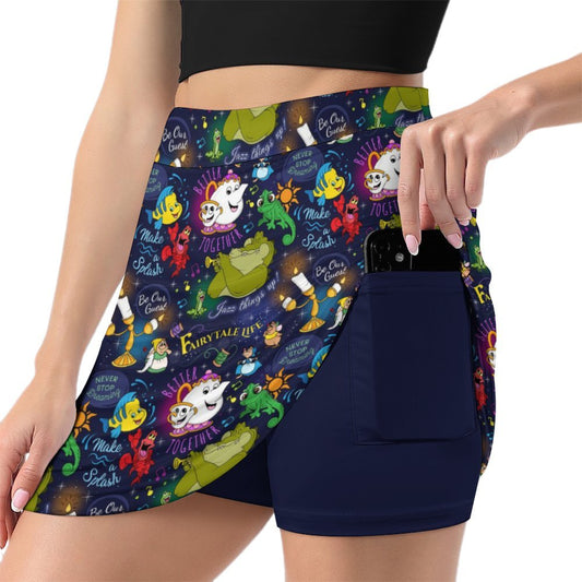 Sidekicks Athletic A-Line Skirt With Pocket Solid Shorts