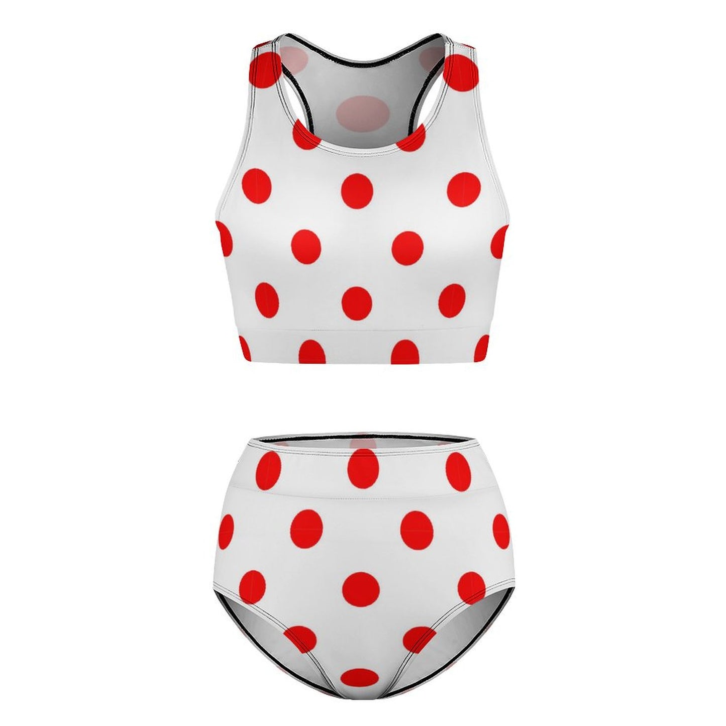 White With Red Polka Dots Women's Bikini Swimsuit