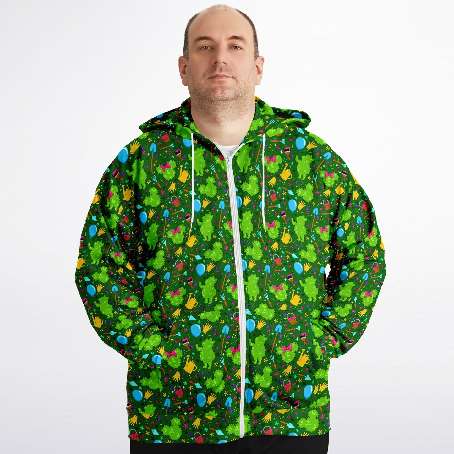 Flower And Garden Plus-size Unisex Zip Hoodie