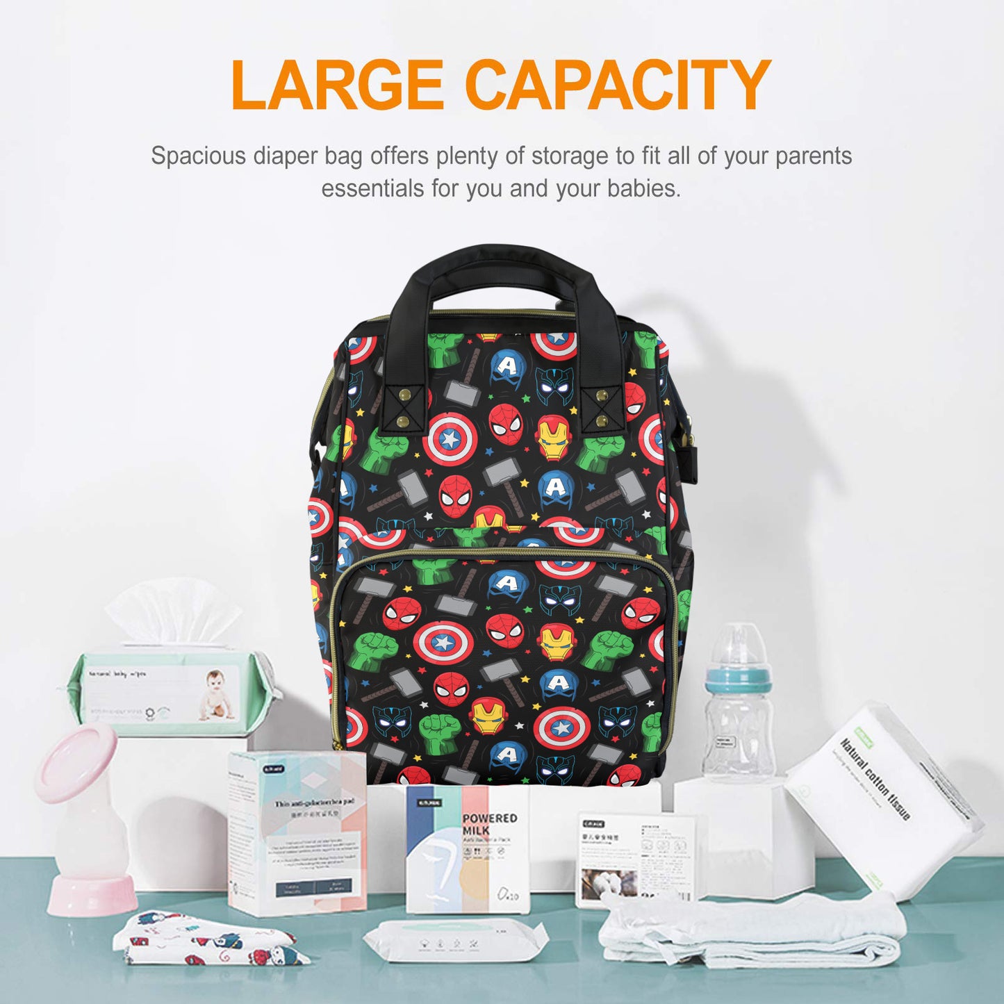 Super Heroes Multi-Function Diaper Bag