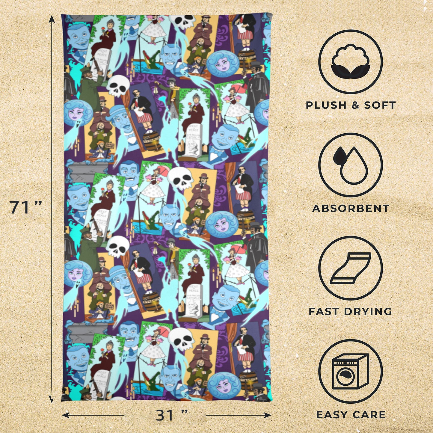 Haunted Mansion Favorites Beach Towel